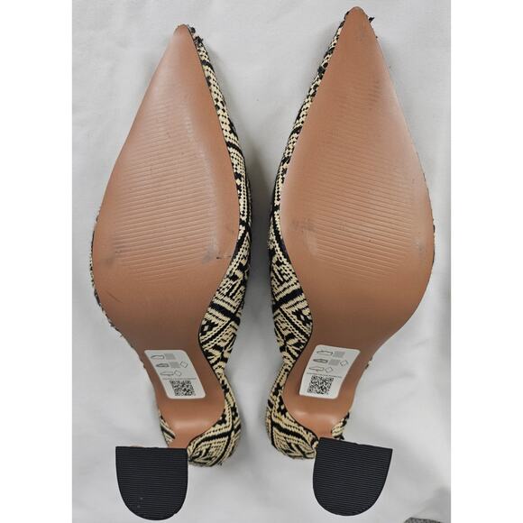 ASOS DESIGN SHERLOCK CREAM & BLACK MULES – 3" MID HEEL – SIZE US 6 – POINTED TOE - Picture 3 of 10